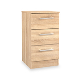 Hadley 3 Drawer Bedside Oak from Roseland Furniture