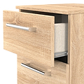 Hadley 3 Drawer Bedside Oak from Roseland Furniture