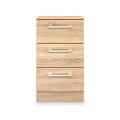 Hadley 3 Drawer Bedside Oak from Roseland Furniture