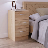 Hadley 3 Drawer Bedside Oak from Roseland Furniture