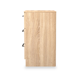 Hadley 3 Drawer Bedside Oak from Roseland Furniture