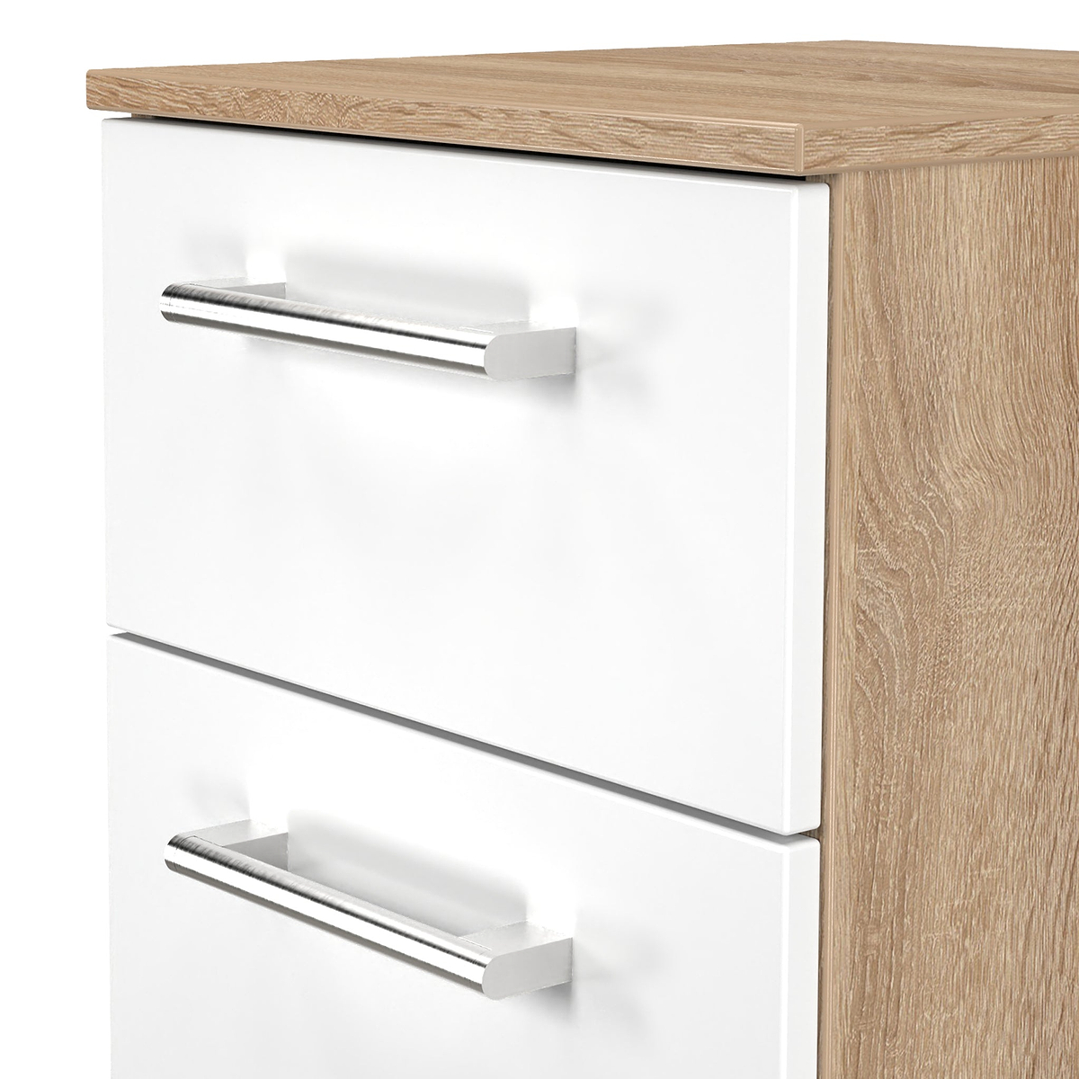 Hadley 3 Drawer Bedside White Oak from Roseland Furniture