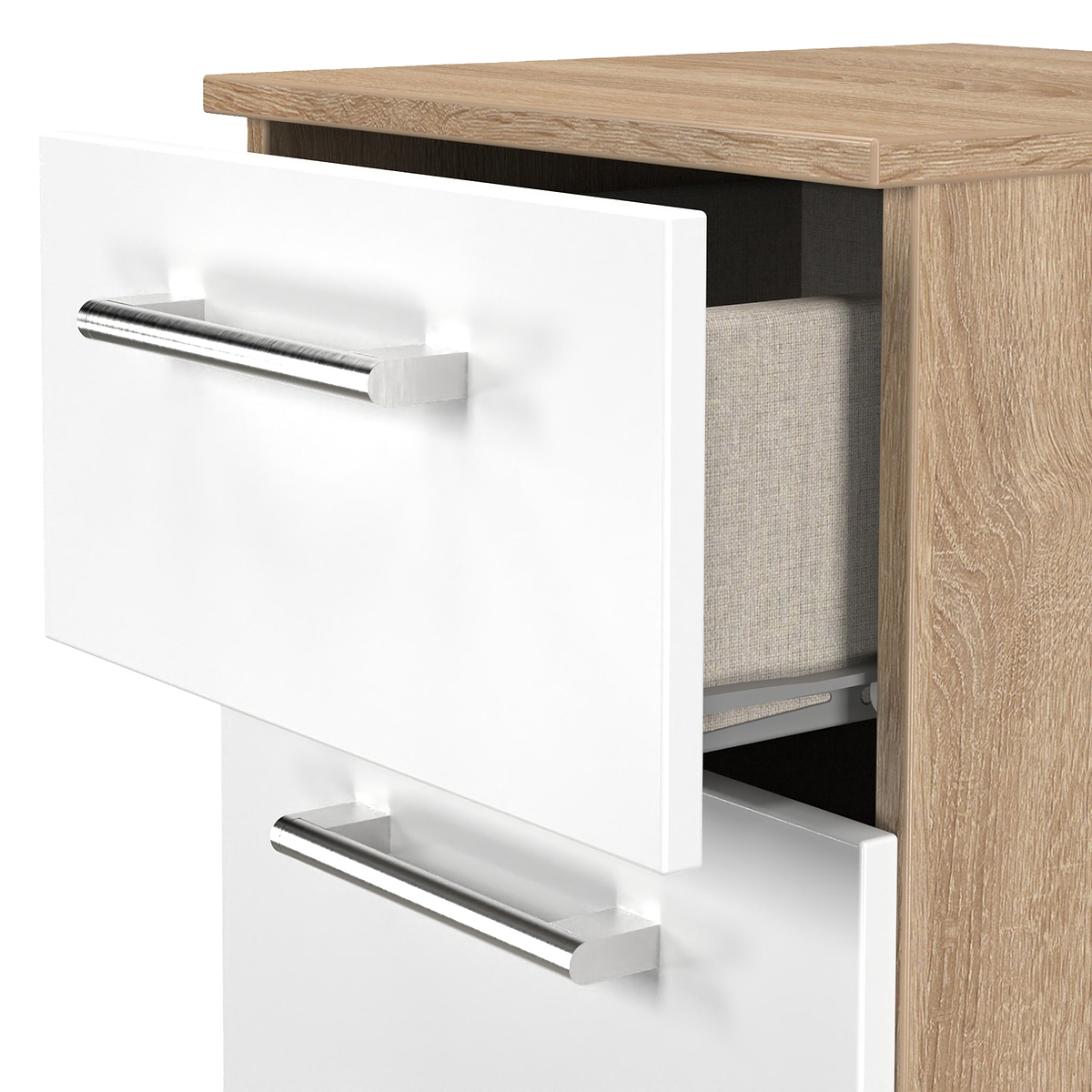 Hadley 3 Drawer Bedside White Oak from Roseland Furniture
