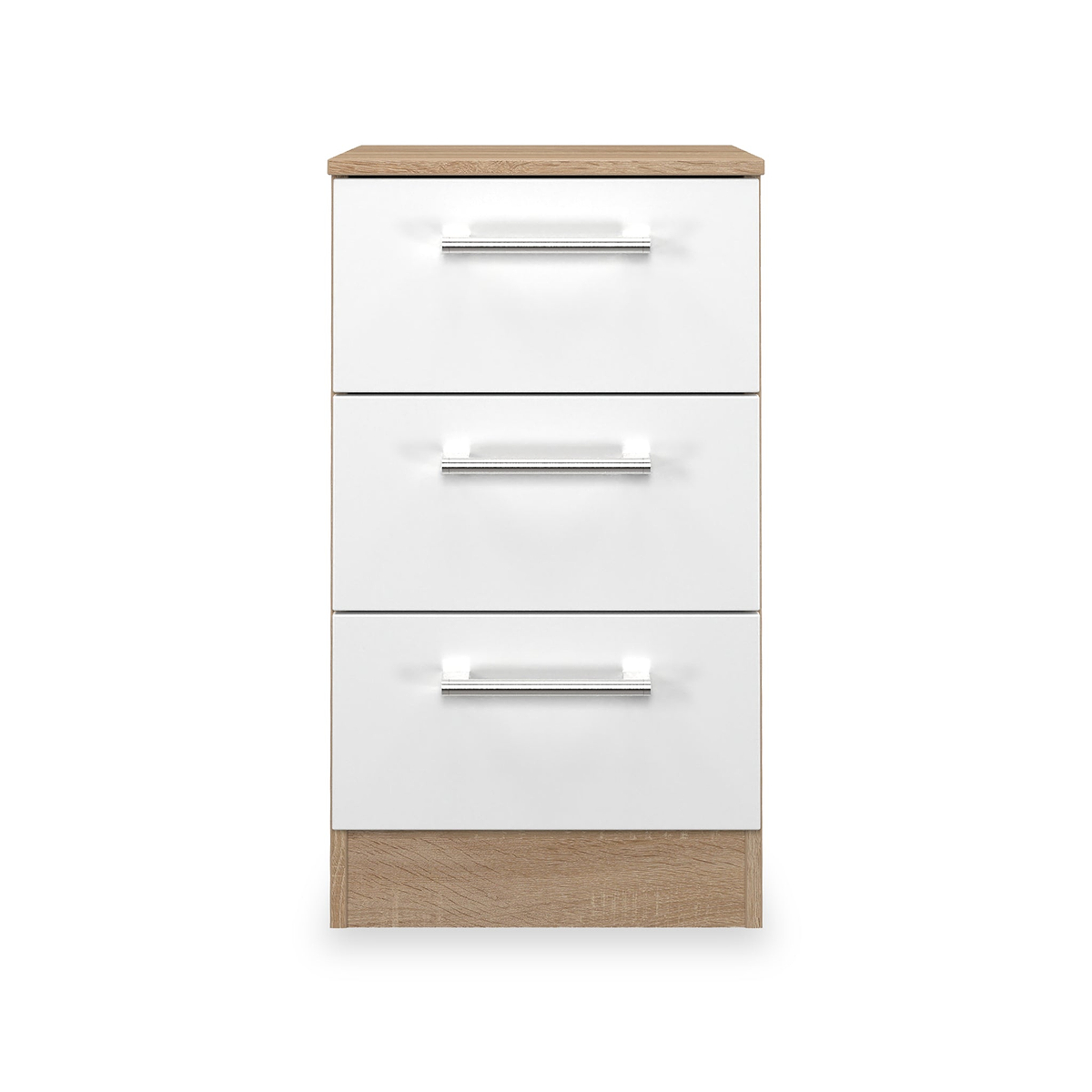 Hadley 3 Drawer Bedside White Oak from Roseland Furniture