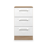 Hadley 3 Drawer Bedside White Oak from Roseland Furniture
