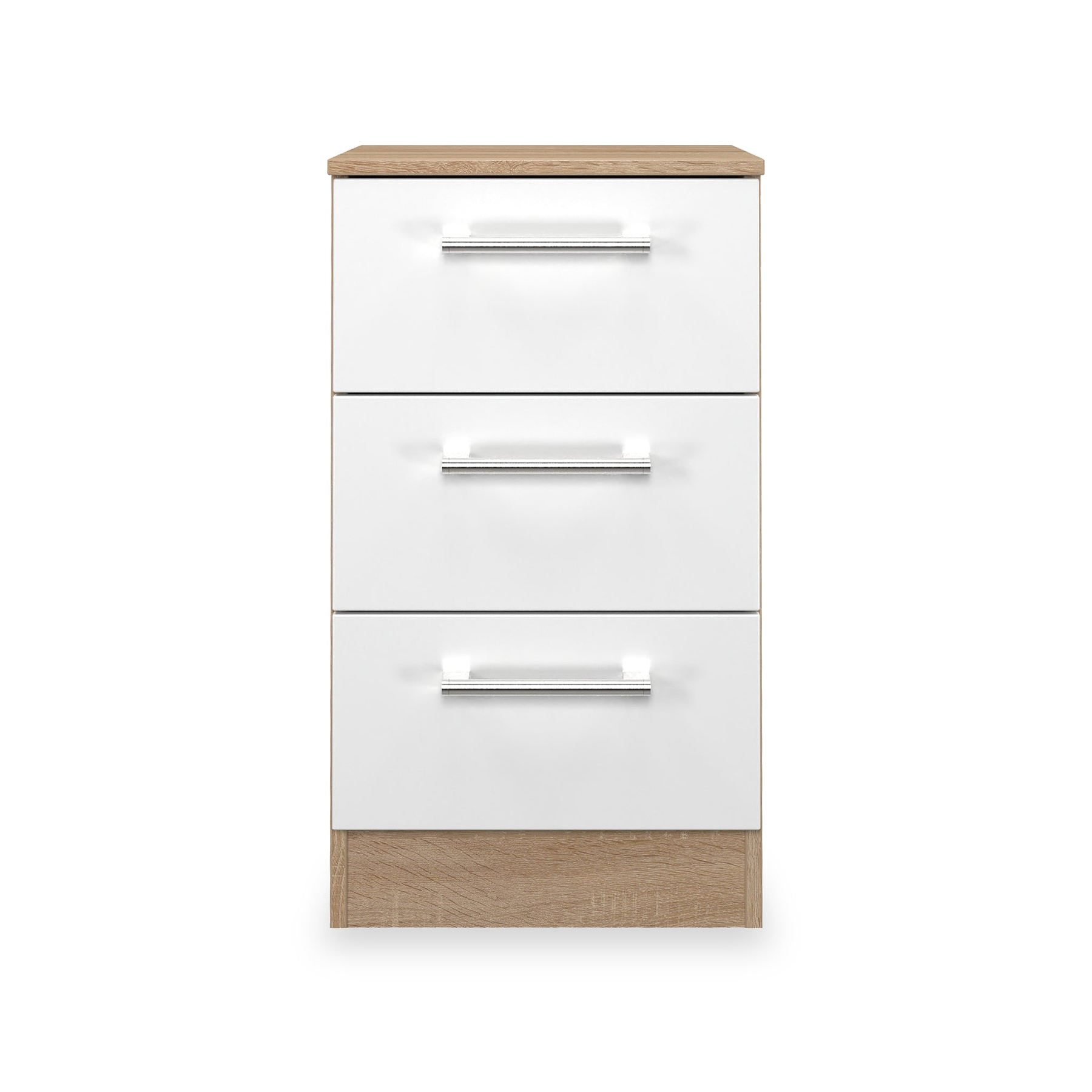 Hadley 3 Drawer Bedside White Oak from Roseland Furniture
