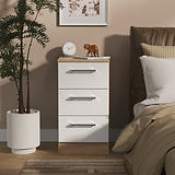 Hadley 3 Drawer Bedside White Oak from Roseland Furniture