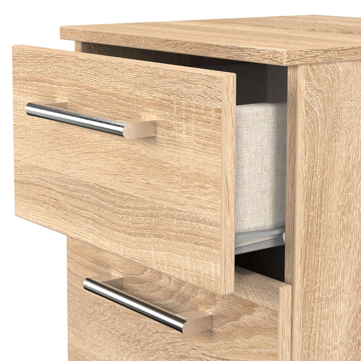 Hadley 2 Drawer Bedside Oak from Roseland Furniture