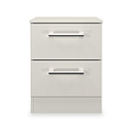 Hadley 2 Drawer Bedside Grey from Roseland Furniture