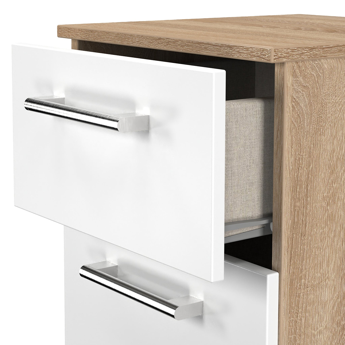 Hadley 2 Drawer Bedside White Oak from Roseland Furniture