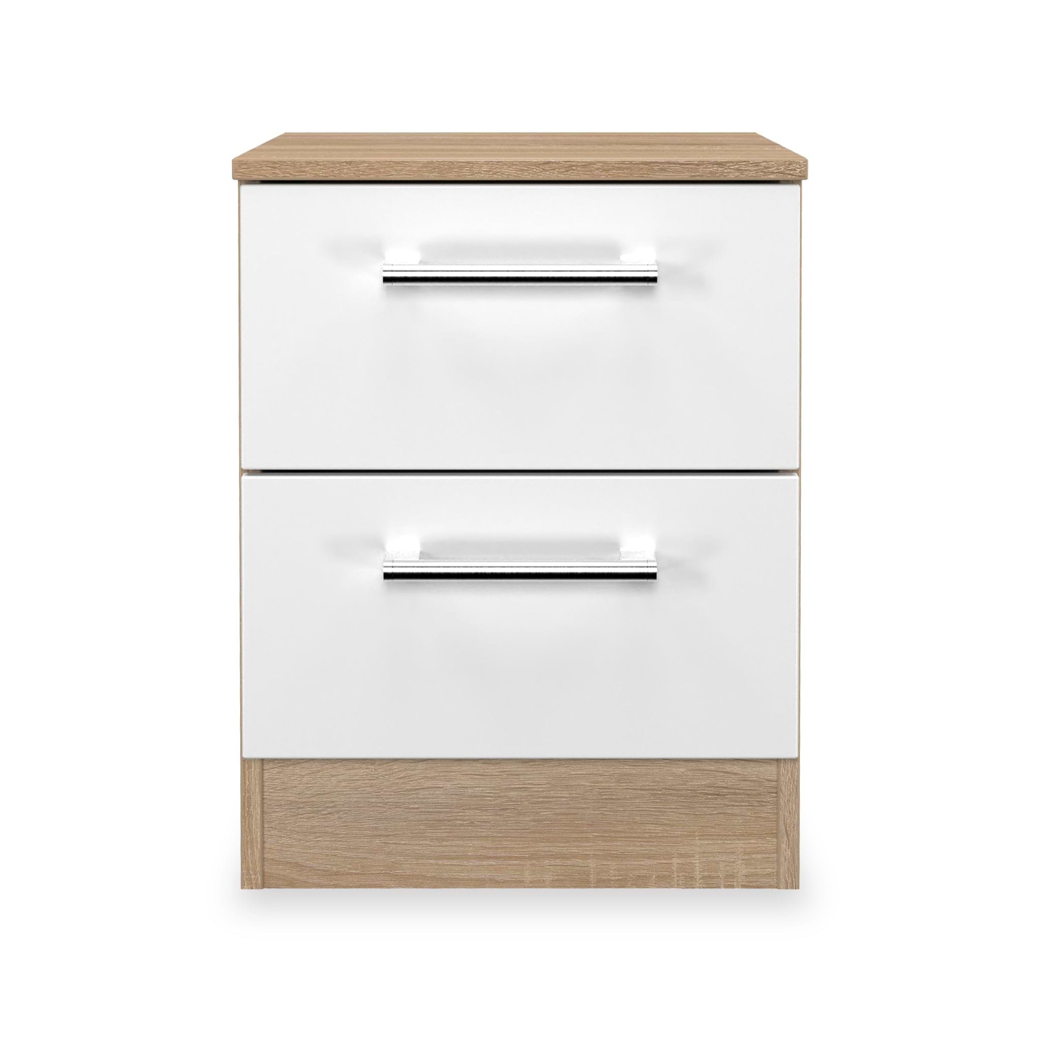 Hadley 2 Drawer Bedside White Oak from Roseland Furniture