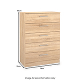 Hadley 5 Drawer Chest Oak from Roseland Furniture