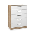 Hadley 5 Drawer Chest White Oak from Roseland Furniture
