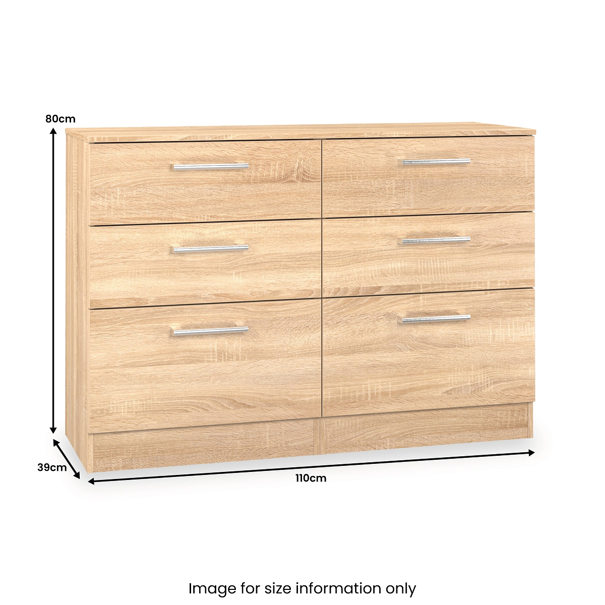 Hadley 6 Drawer Chest Oak from Roseland Furniture