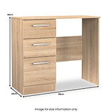 Hadley 3 Drawer Dressing Table Oak from Roseland Furniture