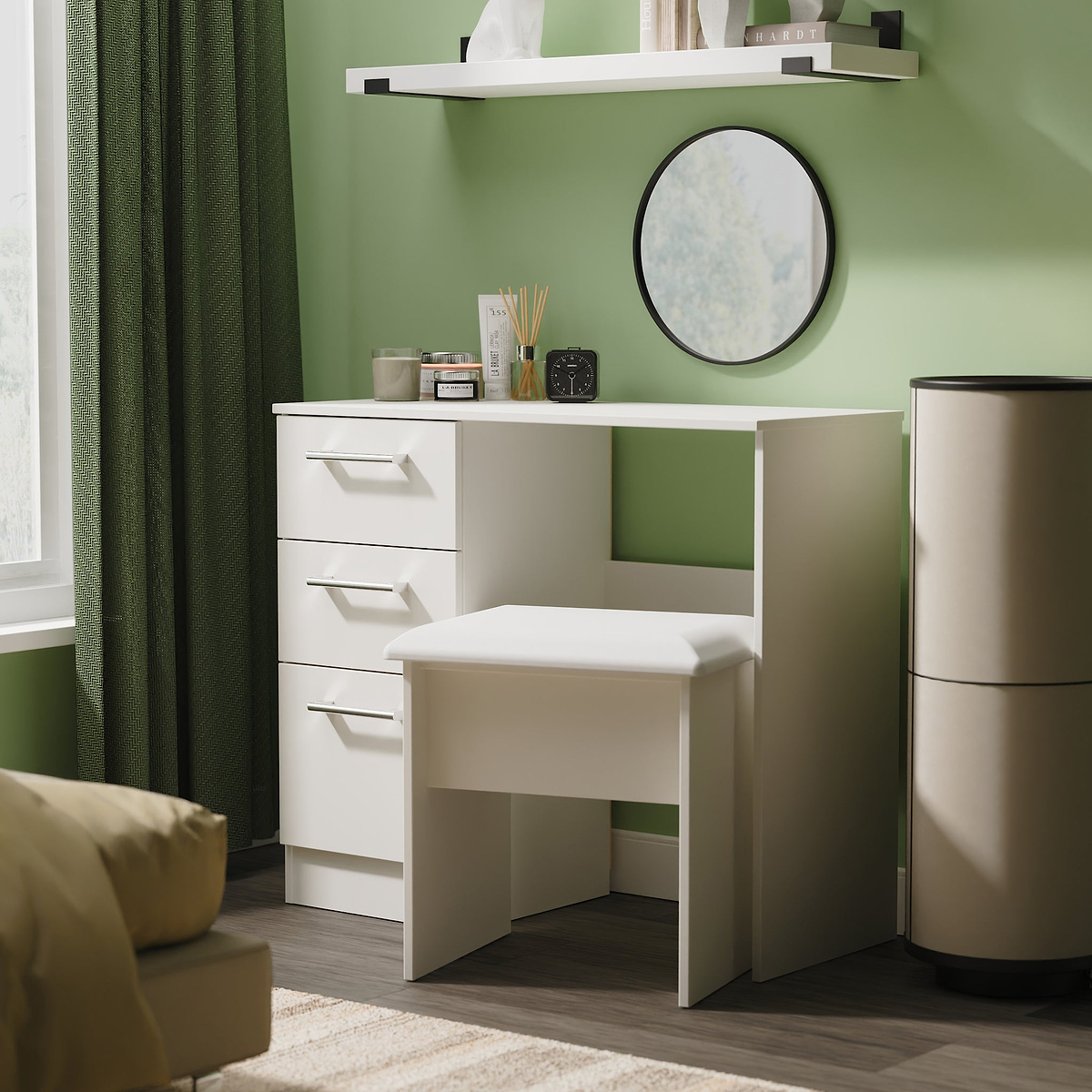 Hadley 3 Drawer Dressing Table Grey from Roseland Furniture