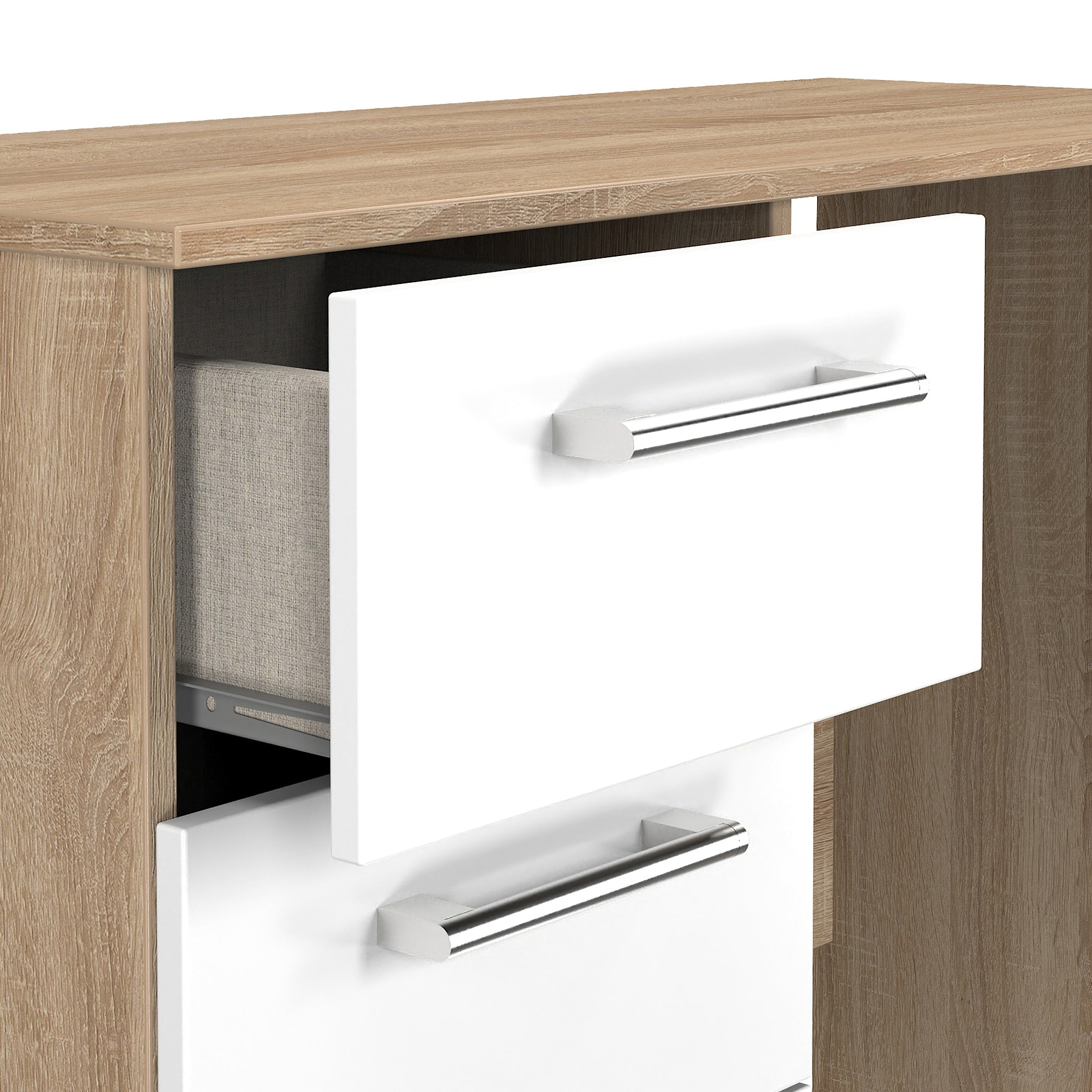 Hadley 3 Drawer Dressing Table White Oak from Roseland Furniture