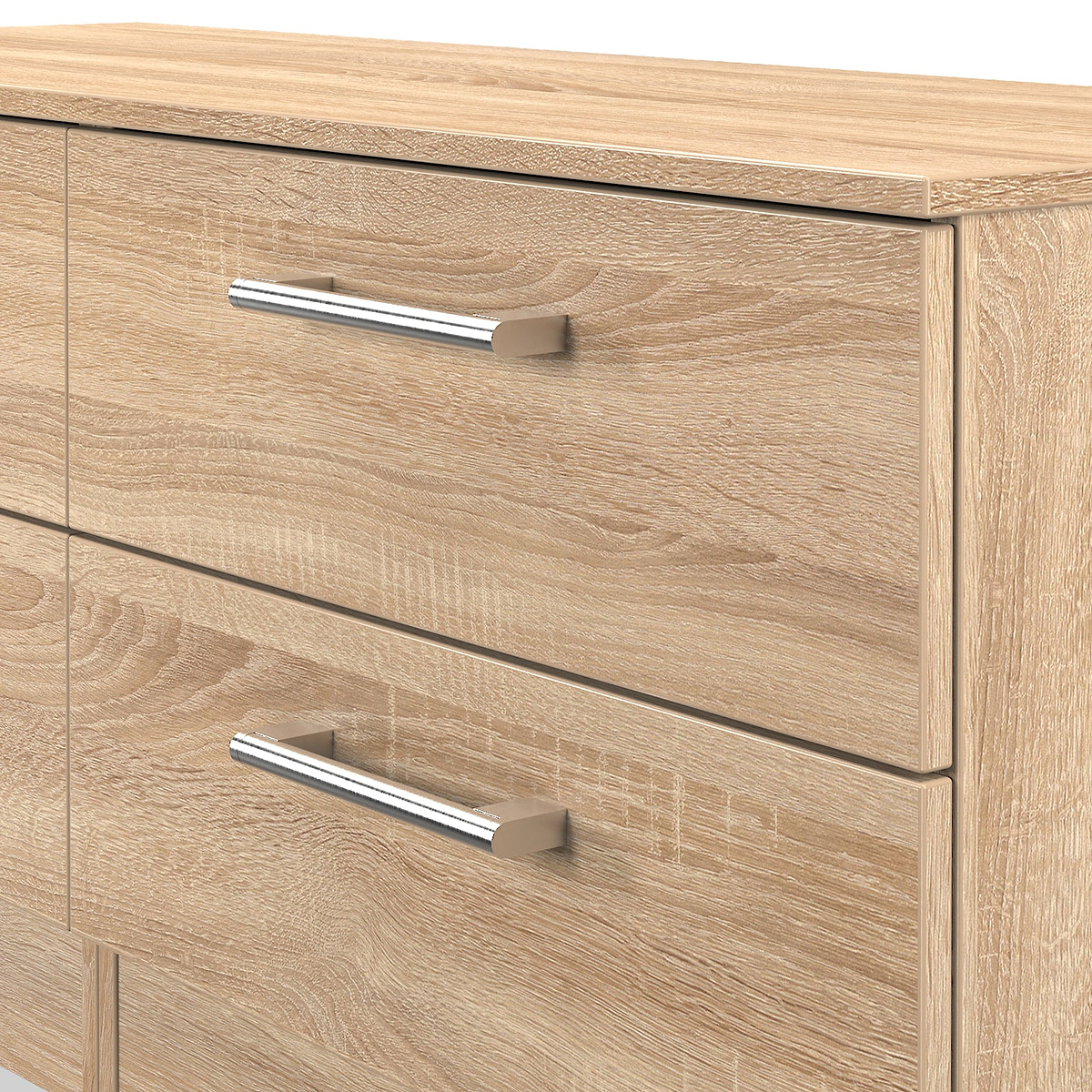 Hadley 4 Drawer Low Storage Unit Oak from Roseland Furniture