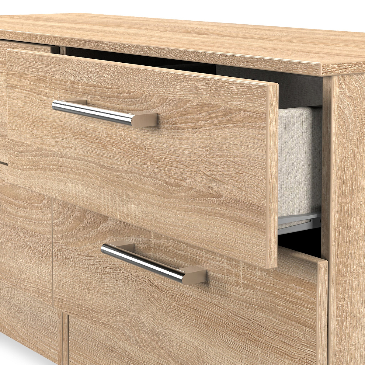 Hadley 4 Drawer Low Storage Unit Oak from Roseland Furniture