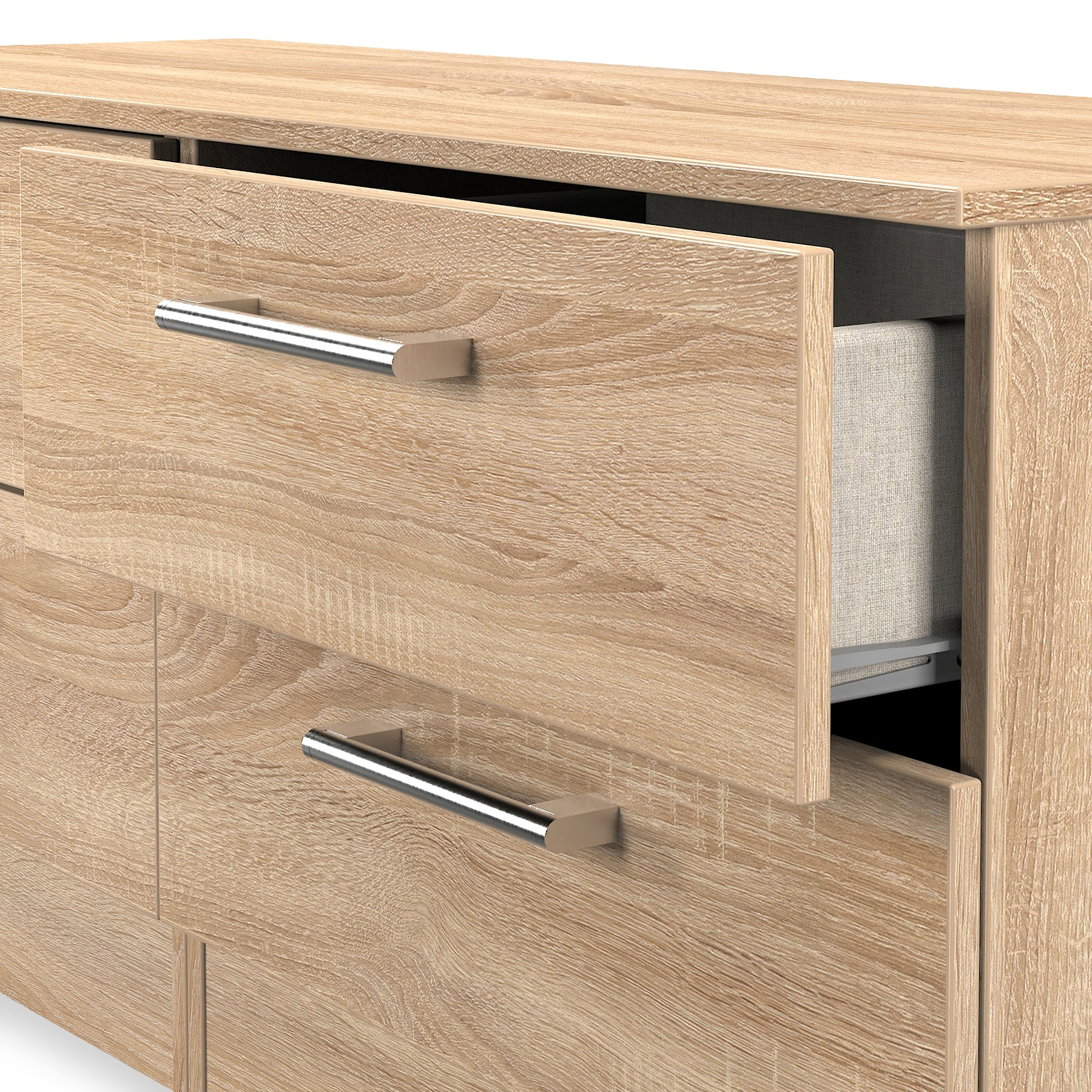 Hadley 4 Drawer Low Storage Unit Oak from Roseland Furniture