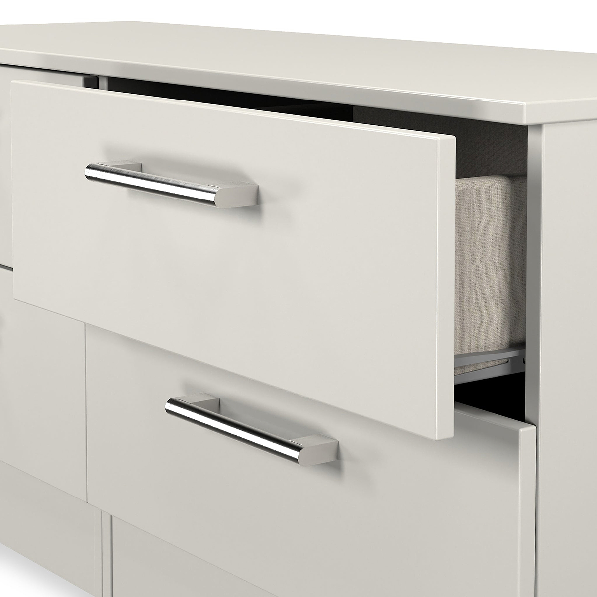 Hadley 4 Drawer Low Storage Unit Grey from Roseland Furniture