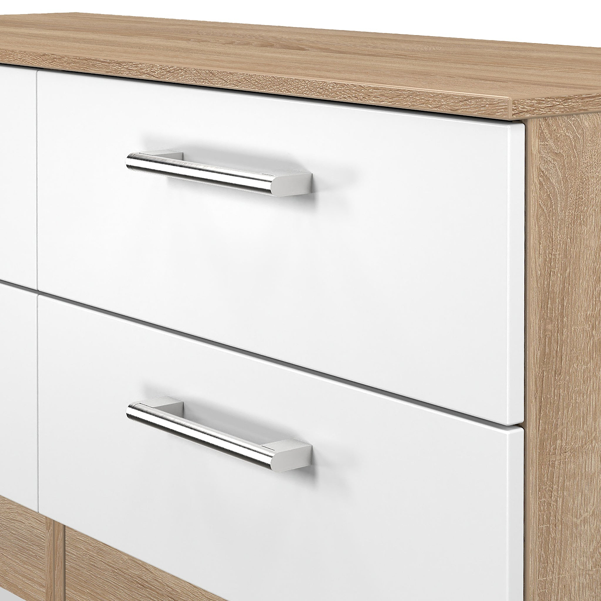Hadley 4 Drawer Low Storage Unit White Oak from Roseland Furniture