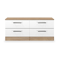 Hadley 4 Drawer Low Storage Unit White Oak from Roseland Furniture