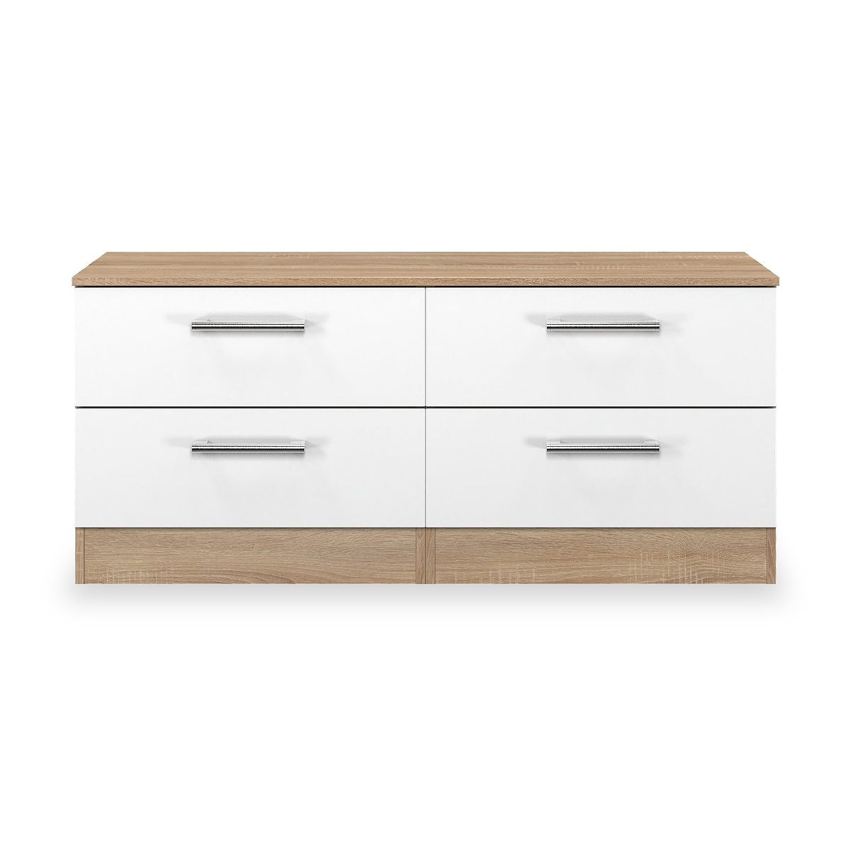 Hadley 4 Drawer Low Storage Unit White Oak from Roseland Furniture