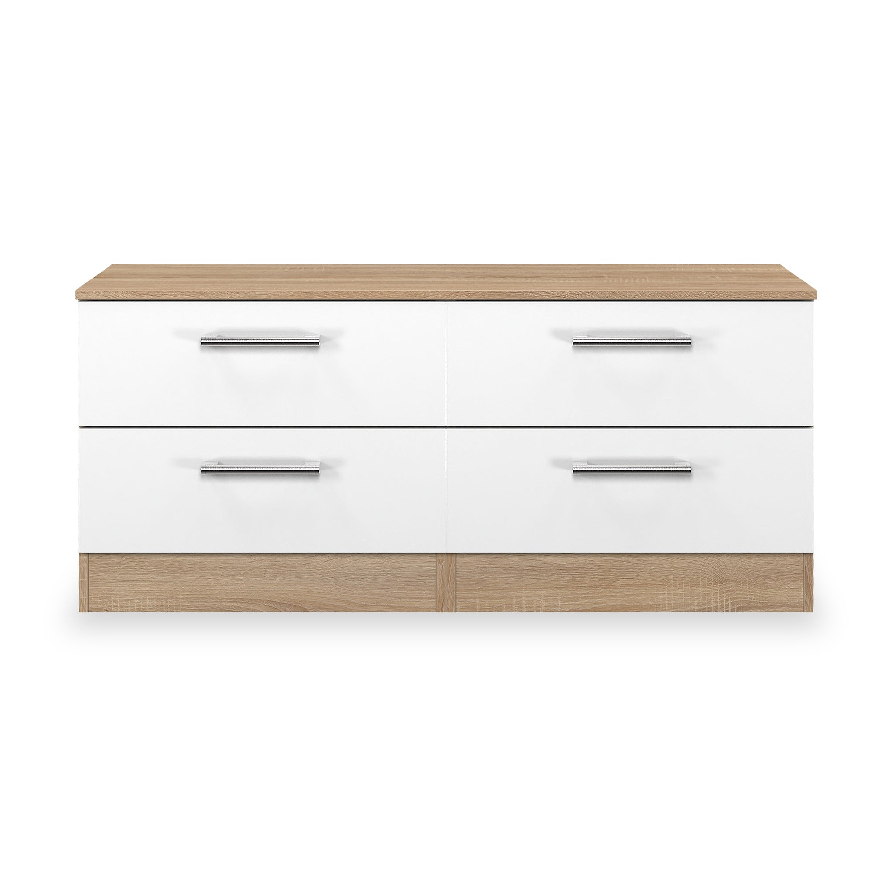 Hadley 4 Drawer Low Storage Unit White Oak from Roseland Furniture