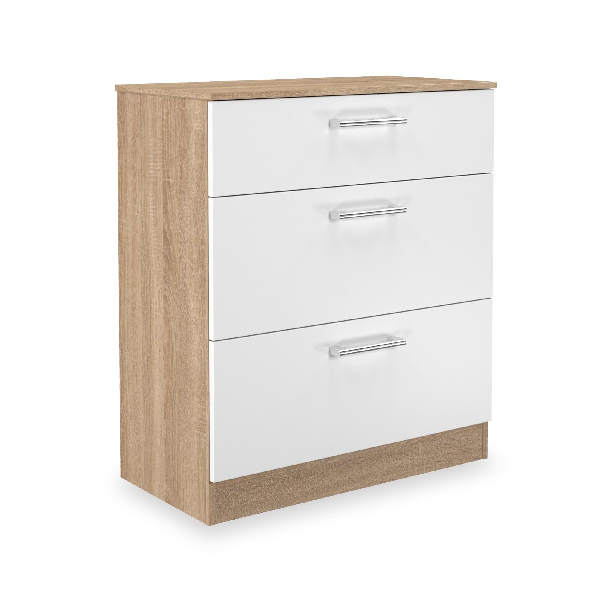 Hadley 3 Drawer Deep Chest White Oak from Roseland Furniture
