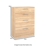 Hadley 4 Drawer Deep Chest Oak from Roseland Furniture