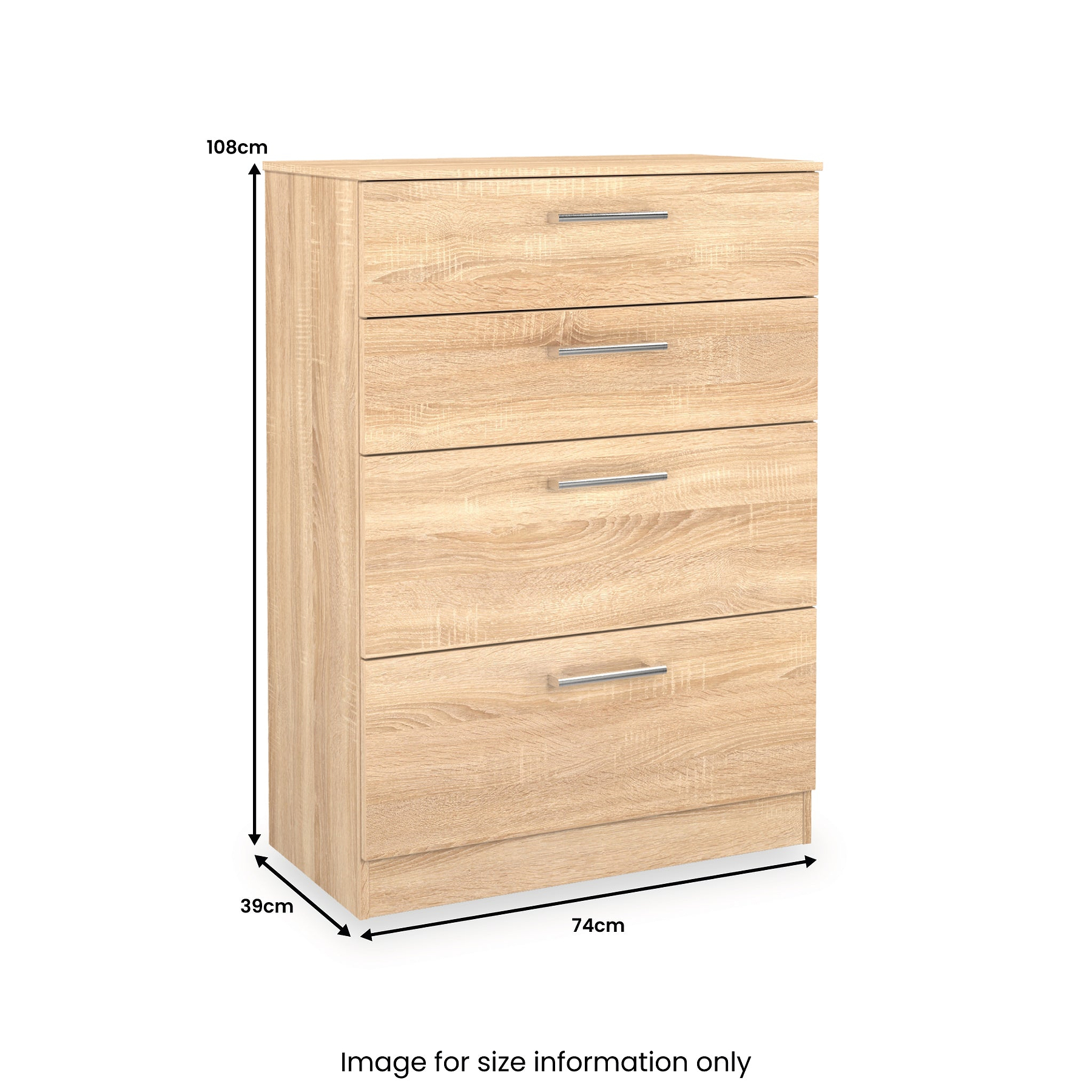 Hadley 4 Drawer Deep Chest Oak from Roseland Furniture