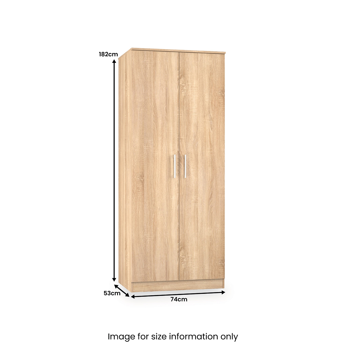 Hadley Double Wardrobe Oak from Roseland Furniture