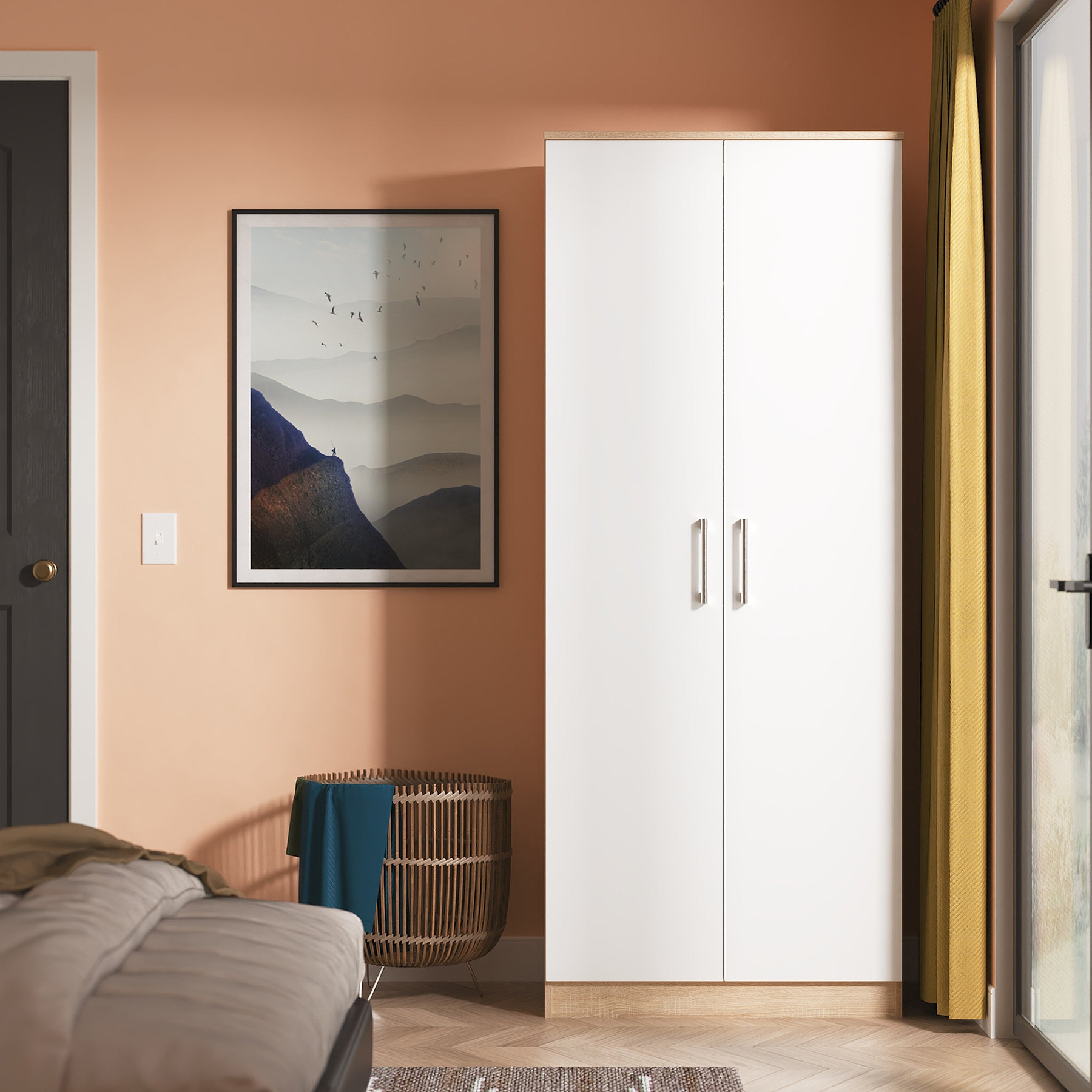 Hadley Double Wardrobe White Oak from Roseland Furniture