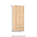 Hadley Double Wardrobe 2 Drawers Oak from Roseland Furniture