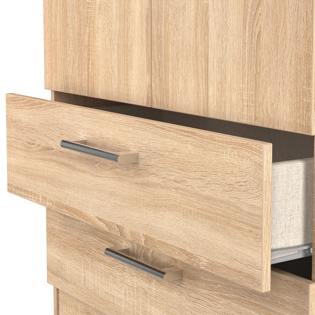 Hadley Double Wardrobe 2 Drawers Oak from Roseland Furniture