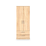 Hadley Double Wardrobe 2 Drawers Oak from Roseland Furniture