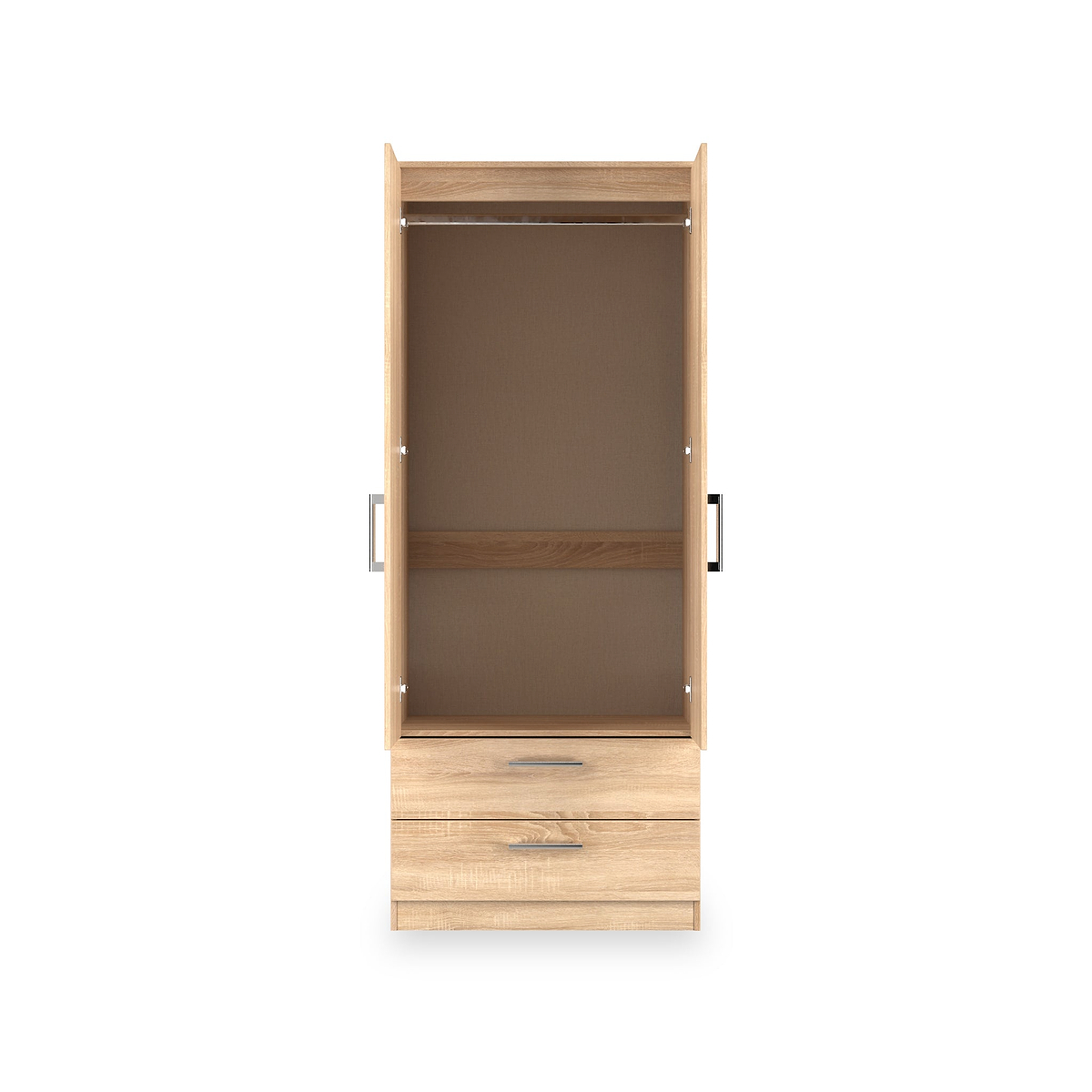 Hadley Double Wardrobe 2 Drawers Oak from Roseland Furniture