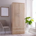 Hadley Double Wardrobe 2 Drawers Oak from Roseland Furniture