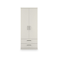 Hadley Double Wardrobe 2 Drawers Grey from Roseland Furniture