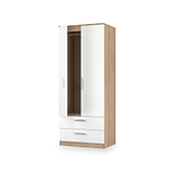 Hadley Double Wardrobe 2 Drawers White Oak from Roseland Furniture