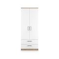 Hadley Double Wardrobe 2 Drawers White Oak from Roseland Furniture