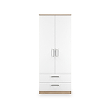 Hadley Double Wardrobe 2 Drawers White Oak from Roseland Furniture
