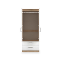 Hadley Double Wardrobe 2 Drawers White Oak from Roseland Furniture