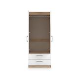 Hadley Double Wardrobe 2 Drawers White Oak from Roseland Furniture
