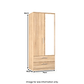 Hadley Double Mirrored Wardrobe and Drawers Oak from Roseland Furniture