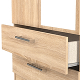 Hadley Double Mirrored Wardrobe and Drawers Oak from Roseland Furniture