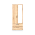 Hadley Double Mirrored Wardrobe and Drawers Oak from Roseland Furniture