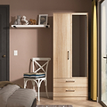 Hadley Double Mirrored Wardrobe and Drawers Oak from Roseland Furniture