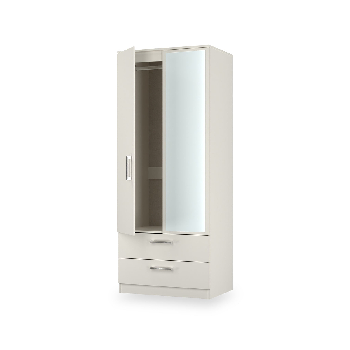 Hadley Double Mirrored Wardrobe and Drawers Grey from Roseland Furniture